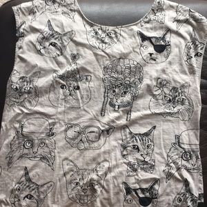 Fun/ Quirky cat muscle tank size M